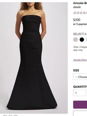 Black Amsale Bridesmaid Dress Jaylin GB097A